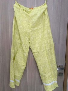 Yellow Printed Kurta Palazzo Set