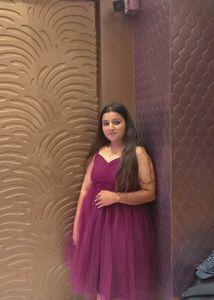 Burgundy Tulle Mini Dress