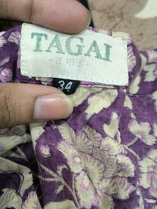 Purple Floral Print Cotton Suit Set