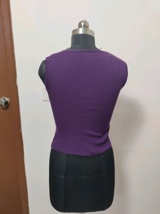 V Neck Ribbed Top