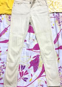 Beige Straight Leg Pants