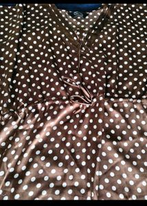 Brown Polka Dot kaftan nighty