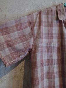Unisex Pink Plaid Short Sleeve Shirt