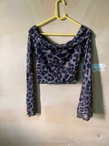 Off Shoulder Leopard Top
