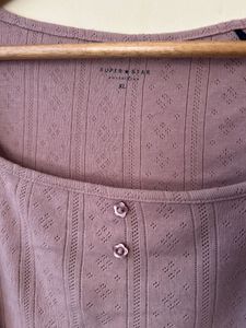 Mauve Square Neck Top