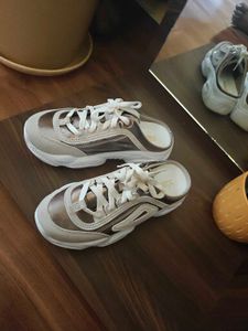 Lulu &amp; sky Silver &amp; White Mules/Sneakers