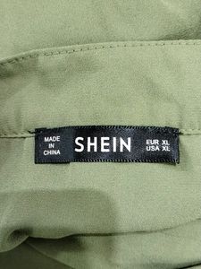 Shein Green Collar Neck Sleeveless Dress (Women)