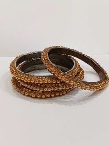 Golden Beaded Bangle Set