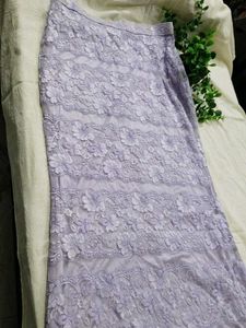 Elegant Lavender Lace Skirt