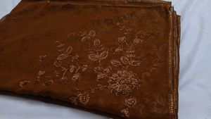 Coffee Brown Saree with Sequin Embroidery