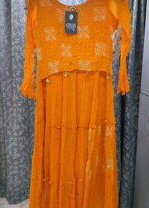 Vibrant Mustard Ethnic Dress