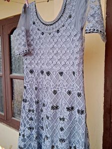 Net Work Heavy Gown With Dupatta