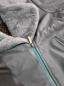 Avant Garde Blue Faux Leather Jacket