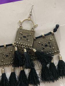 Oxidised Necklace With Earrings