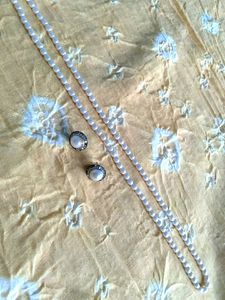 Pearl Necklace &amp; Earring Set