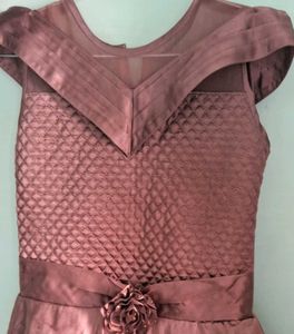 Elegant Mauve Fit &amp; Flare Dress