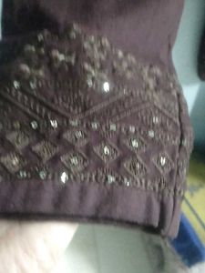 Brown Embellished Leggings