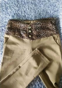 Stylish Tan Animal Print Pants