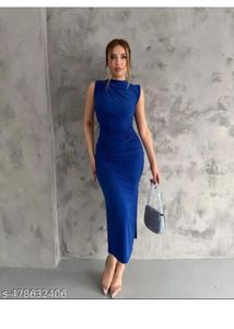 Electric Blue Midi Dress