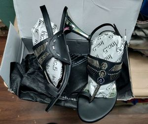 Black Kolhapuri Heels Bought Wrong Size