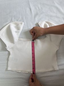 White Ribbed Crop Top