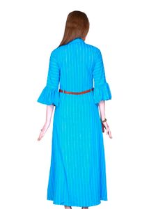 Blue Striped Shirt Dress