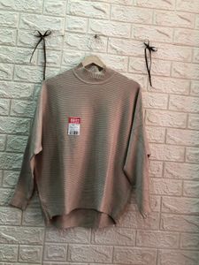 Cozy Knit Pullover Sweater Sarg type bloon top