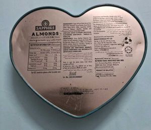 Sapphire Almonds Heart Tin