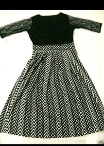 U &amp; F Black N White Long Maxi Dress For Women
