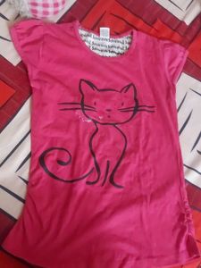 Pink Cat Graphic Tee