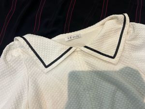 White Peter Pan Collar Top