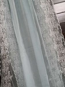 Light Blue chiffon Dupatta with Lace