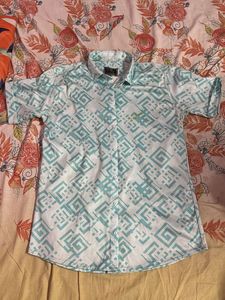 Patterned Short Sleeve Button-Down