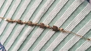 Gold Tone Tulip &amp; Rhinestone Bracelet
