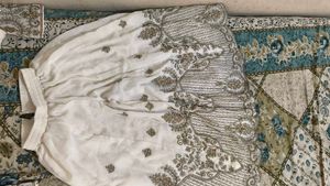 White &amp; Gold Embroidered Outfit