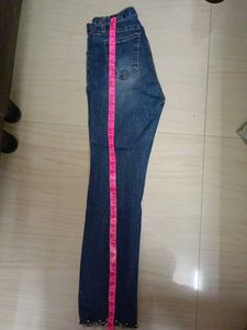 Jeans with Studded Hem