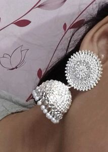 Treditional White Jhumka.