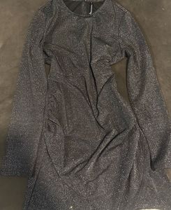 Y2k baddie bling party dress in charcoal
