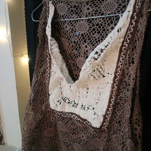 Lace Crochet Mini Dress (Thrifted)