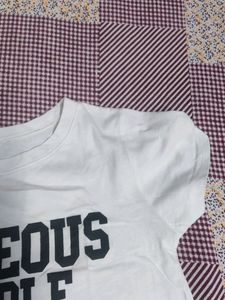 Text Printed Crop Top