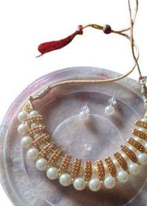 Elegant Pearl Necklace & Earring Set