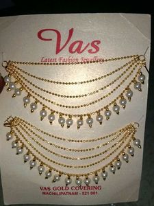 Gold & Pearl Ear Cuff Chains