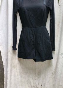 18296. Black Romper Dress