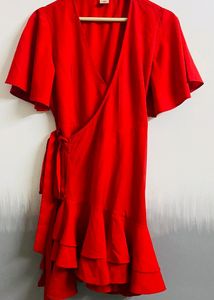 Pretty Frilled Wrap Dress