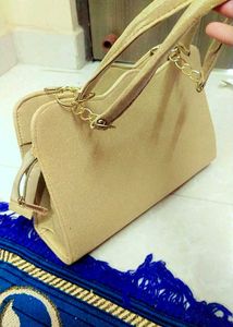 Beige Rhinestone Handbag