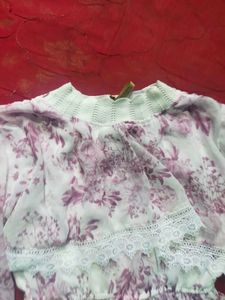 Floral Print Sheer Blouse