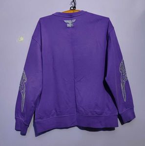 Purple Graphic Print Sweatshirt