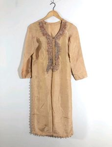 Tan Embroidery Kurta