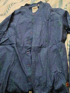 Semi Collar Shirt Blue
