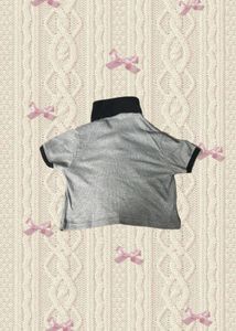 Vintage Grey Contrast Polo Shirt